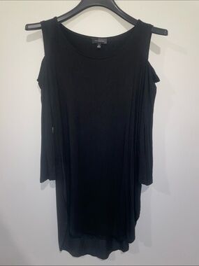The Limited Black Cold-Shoulder Long Sleeve Top